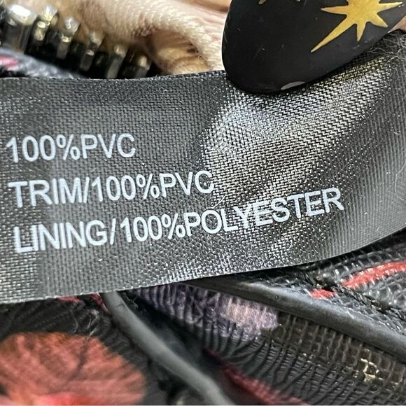 Guess Floral Embossed Crossbody Black Pink Red White - Picture 10 of 15